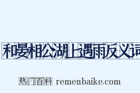 和晏相公湖上遇雨反义词是什么意思的图片